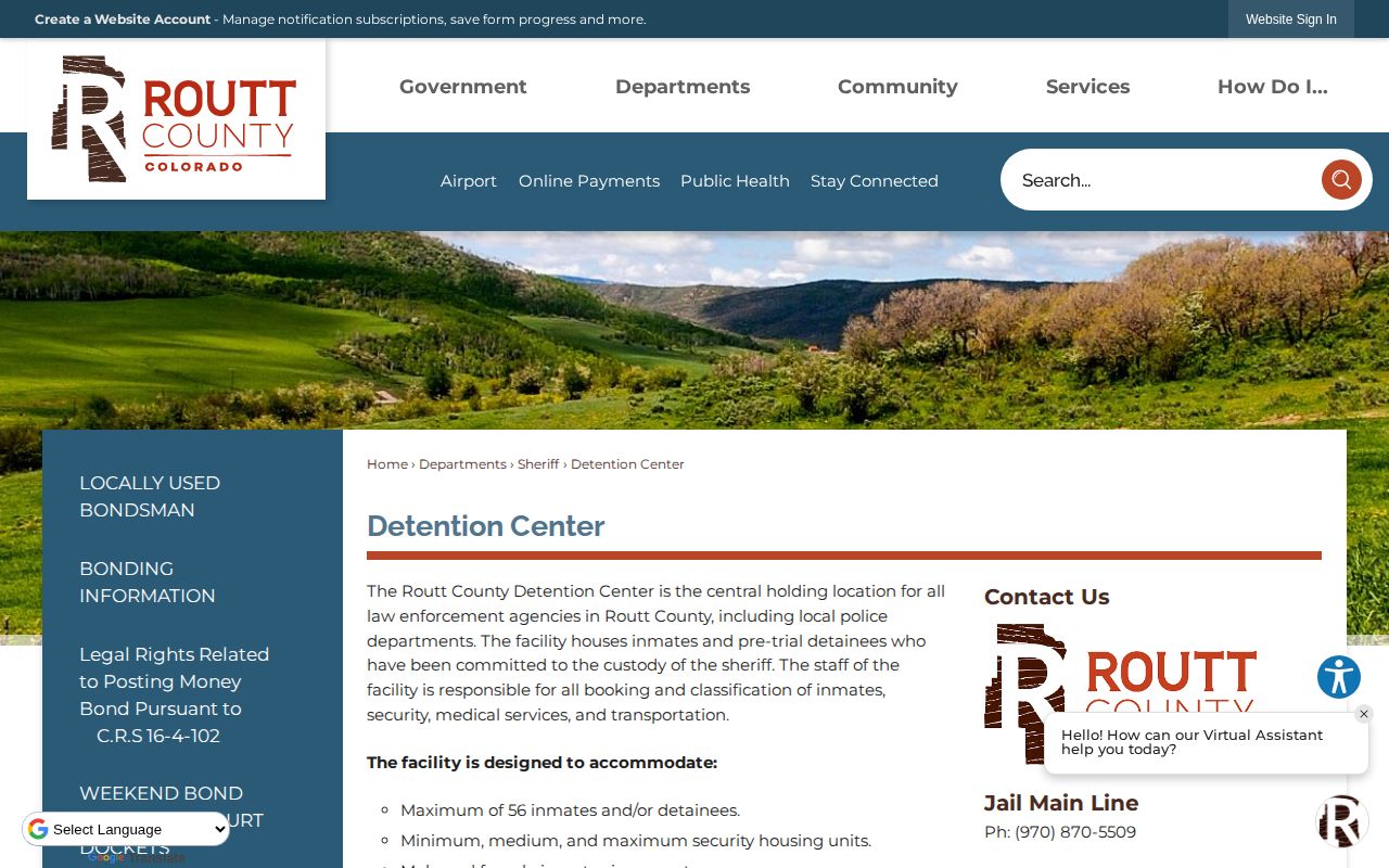 Routt County Detention Center busted booking and roster information